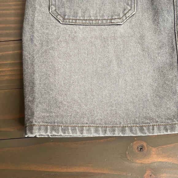DKNY Urban Aviator Gray Denim Jean Mini Skirt 100% Cotton Back Pockets NWT 4 - Picture 10 of 12